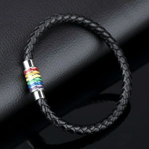 Titanium Steel Leather LGBT Bracelets